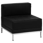 Flash Furniture – Ensemble modulaire 6 avec 6 fauteuils de centre Hercules Imagination, noir-Dimensions du siège : 17 1/4 haut. x 22 larg. x 22 à 28 prof. (po); Dimensions du dossier : 10 1/2 haut. x 22 à 28 larg. (po)