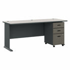 Bush Business Furniture - Bureau 72 po avec classeur mobile Cubix de, ardoise/blanc spectral-L’ensemble comprend : un bureau 72L x 27P et un classeur mobile à 3 tiroirs