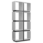Monarch Specialties - 7076 71 po H Etagere - Blanche /Grise-8 tablettes de rangement, format cube