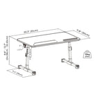 AnthroDesk - Plateau de table ajustable - Gris-Matériaux : alliage d'aluminium, plastique, MDF