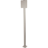 Frost – Piédestal pour le cendrier extérieur et le système de gaspillage d'animal de compagnie-Matériaux: Support vertical : tube ALF (acier laminé à froid) carré de 2 x 2 po de cal. 14. Support de cendrier : plaque ALF de 1/8 po. Plaque de sol : plaque ALF de 1/4 po. Ensemble entièrement soudé.