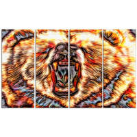 Designart – Grande illustration animale sur toile, ours impétueux (PT2354-271)-Impression