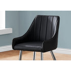 Monarch Specialties - 1185 Chaise - Simili-Cuir Noir/Chrome - Paquet de 2-Dimensions du produit: 33,50 pouces H x 17,5 pouces L x 24 pouces P; dimensions d'assise: 18.75 po H x 17.75 po L x 18.5 po P