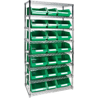 Kleton - Étagères Robustes En Treillis Métallique Avec Bacs De Rangement, Tiers 8, 36po La X 74po H X 18po P-Profondeur 18po