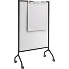 Safco® – Écran complet de tableau blanc Impromptu, 42 po x 72 po, cadre noir-Fourni avec crochets pour tablettes de chevalet