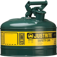 JustriteMD – Bidon de sécurité de type I sans entonnoir, 1 gal, 9 1/2 x 11 po, vert-Les bidons de sécurité de type I sont conçus avec un seul bec pour remplir et verser toutes sortes de liquides inflammables