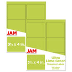 JAM Paper -'“Étiquettes postales, 4 x 3 1/3 po, vert lime Terra Astrobright, 240 par paquet-9,6 oz
