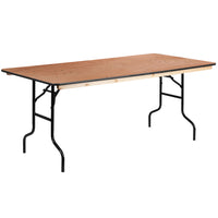 Flash Furniture – Table pliante rectangulaire avec surface de 36 x 72 po, fini bois et revêtement transparent (XA3672P)-Table de banquet prête à l'emploi