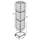Azar Displays – Présentoir de plancher à panneaux perforés emboîtables sur 4 côtés, 60 x 14 x 14 po, jaune (701465-YEL)-Dimensions : 60 haut. x 14 larg. x 14 prof. (po), Base de 18 po