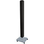 Azar Displays – Présentoir standard à panneaux perforés emboîtables, type tour, 60 x 4 x 4 (po), noir (700226-BLK)-Pivote sur une base carrée à roulettes