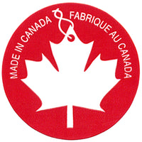 SPC - Étiquette Adhésive Bilingue "Made in Canada" - 1-3/8 po de Diamètre - Blanc Sur Rouge - Paquet de 1000-Étiquette adhésive "Made In Canada"