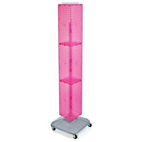 Azar Displays – Présentoir à panneaux perforés emboîtables et à roulettes, 8 x 8 x 60 po, rose (703390-PNK)-Fonctionne très bien avec la gamme de crochets et accessoires d’Azar Displays