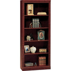 Bush® – Bibliothèque à 5 tablettes de la collection Saratoga, cerisier d'au-Trois tablettes réglables pour une souplesse de rangement