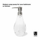 Umbra DROPLET - Pompe à savon, Transparent, 280ml-Dimensions : 3,25 po L x 3,25 po P x 8 po H