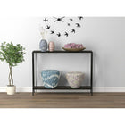 Safdie & Co. 39.5L Table Console - Métal Noir - Bois Gris Foncé 1 Étagère-Dessus spacieux avec grande étagère et structure robuste.