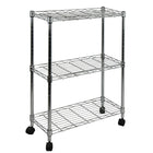 Oceanstar – Chariot utilitaire tout usage à 3 niveaux avec étagères AUS1477, chrome-Fabriqué en acier chromé pour plus de durabilité