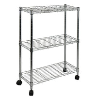 Oceanstar – Chariot utilitaire tout usage à 3 niveaux avec étagères AUS1477, chrome-Fabriqué en acier chromé pour plus de durabilité