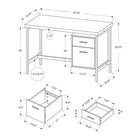Monarch Specialties - 7150 Bureau 48 po L - Taupe Fonce/Metal Argent-La configuration réversible permet de l'installer à gauche ou à droite pour l'adapter à vos besoins et créer un espace de travail fonctionnel ; la finition sur tous les côtés permet de le placer n'importe où dans une pièce.