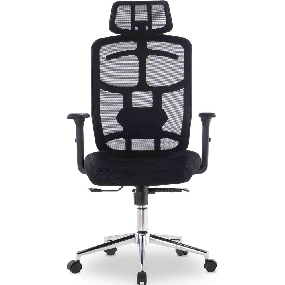 MotionGrey - Chaise de bureau ergonomique elegante en maille haute avec  tête reglable, accoudoir et soutien lombaire