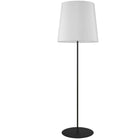 Dainolite - Lampe sur pied transitionnelle Dainolite, 1 lumière, noir avec abat-jour tambour blanc-Noir