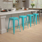 Flash Furniture Tabouret De Bar 24" - Empilable-Sarcelle - Paquet De 4 (4ET3132024TLR)-Patins protecteurs en plastique