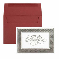 JAM Paper - Ensembles de cartes de remerciement - Cartes à bordure argentée avec enveloppes rouge foncé - 25 cartes et enveloppes-Couleur : cartes à bordure argentée avec enveloppes rouge foncé.