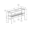 Monarch Specialties - 2128 Table D'Appoint - 42 po L/Argent/Console Entrée Verre Trempe-Design contemporain épuré