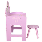 Danawares - Licorne Vanité avec Tabouret - Rose-Comprend une table, une chaise et un miroir