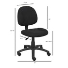 Nicer Furniture - chaise de travail de posture de luxe en tissu-Disponible avec votre choix de bras en T réglables ou de bras en boucle
