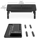 Fitueyes - Support double pour écran avec tiroir - Support pour ordinateur portable avec pied réglable et tablette ventilée-Noir-Capacite de charge maximale : 44 livres