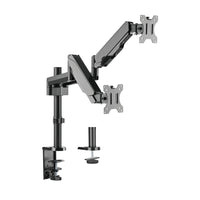 Uplite Support de Bureau Pour Double Moniteurs Avec Bras Ajustables Et Articulés, Pour 2 Ecrans de 17" - 32"-Compatibilité - Montage sur deux écrans convenant à la plupart des écrans de 17 à 32 pouces avec des trous de montage arrière de 75 x 75 mm ou 100 x 100 mm
