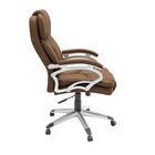 CorLiving LOF-428-O Chaise de bureau de direction en similicuir brun caramel-Siège en mousse recouvert de similicuir noir