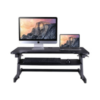 Rocelco – Plateforme surélevée de luxe pour bureau assis/debout, extra-large à hauteur réglable, 37 po, noir -CONCEPTION DE RÉGLAGE DE LA HAUTEUR RAPIDE, FACILE ET STABLE: Cadre en métal robuste avec poignée latérale facile à saisir et assistance à piston à gaz, peut lever et abaisser jusqu'à 35 livres avec un réglage en hauteur continu de 5 "à 17" au-dessus du bureau pour optimiser la position de travail ergonomique pour les personnes de la plupart des hauteurs
