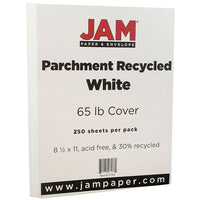 JAM Paper Papier couverture cartonné recyclé parchemin, 8 1/2 x 11 po, blanc, 250 feuilles/rame-Blanc parchemin