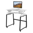 Rocelco - Ensemble rehausseur de bureau de luxe à hauteur ajustable de 40" et support au sol - Blanc / Noir-Garantie du fabricant d'un an
