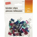 Staples - Mini pinces relieuses, 3/5 po, couleurs métalliques variées, paquet de 40-Des pinces en métal robustes pour bien retenir les papiers