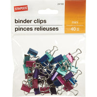 Staples - Mini pinces relieuses, 3/5 po, couleurs métalliques variées, paquet de 40-Des pinces en métal robustes pour bien retenir les papiers
