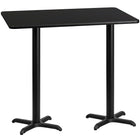 Flash Furniture – Table bistro en stratifié noir de 30 x 60 po avec 2 bases de 22 x 22 po (XUBK3060T2222B)-Table d'hospitalité à hauteur de bar
