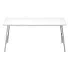Monarch Specialties - 3790 Table De Salon - 40 po L/Blanc/Metal Argent-Dimensions du produit: 40 pounces W x 20 pounces D x 18 pounces H