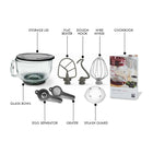 Kenmore Elite - Ovation batteur sur socle de avec couvercle pour verser - 5 qt - gris métallique-Outils de mélange interchangeables lavératoires : batteur/crémeux plat, crochet à pâte et fouet métallique