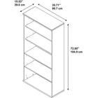 Bush - Bibliothèque à 5 tiroirs de la collection Westfield, cerisier Hansen et gris graphite-Dimensions (po) : 35,70 lar. x 15,35 prof. x 72,79 haut.