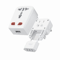 Powerology - Trousse d’adaptateur de voyage avec 1 USB-A, -Protection des circuits