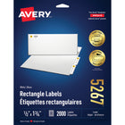 Avery - Étiquettes d'adresses de retour Easy Peel laser/jet d'encre blanches, 1 3/4 po x 1/2 po, paquet de 2000 (5267)-Étiquette permanente