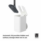 Umbra FLEX - Brosse de toilette et son support à couvercle mural ou autoportant, blanc-10