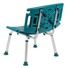 Flash Furniture Chaise De Bain Et Douche Réglable série HERCULES-dossier Extra Large-Teal(DCHY3501LTL)-Siège de selle ergonomique texturé avec trous de drainage