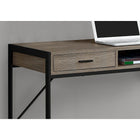Monarch Specialties - 7365 Bureau 48 po L - Taupe Fonce/Metal Noir-Une lucarne centrale idéale pour ranger des papiers, livres, blocs-notes