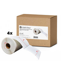 Premium Tape - 4 x 3 po (102 mm x 76 mm) Étiquettes Transfert Thermique - Noyau de 3 po (76 mm) - Paquet de 4-Étiquettes Transfert Thermique