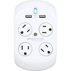 360 Electrical – Protecteur de surtension 918 joules à 4 prises Revolve+ avec 2 ports de charge USB-Rotation de prise sans limites dans le sens horaire/antihoraire