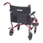 Drive Medical - Fauteuil de transport ultra léger Fly-Lite, bordeaux-Le cadre en aluminium est léger et robuste
