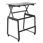Rocelco - Ensemble rehausseur de bureau de luxe à hauteur ajustable de 40" et support au sol - Noir-RÉGLAGE DE LA HAUTEUR RAPIDE, FACILE ET STABLE AVEC EVR CONCEPTION DE LA GAMME VERTICALE AMÉLIORÉE: Cadre en métal robuste avec poignée latérale facile à saisir et assistance à piston à gaz, peut monter et descendre jusqu'à 40 livres avec un réglage en hauteur continu du dessus de table de 34" à 50" au-dessus le sol pour optimiser la position de travail ergonomique des personnes de la plupart des hauteurs. Le
